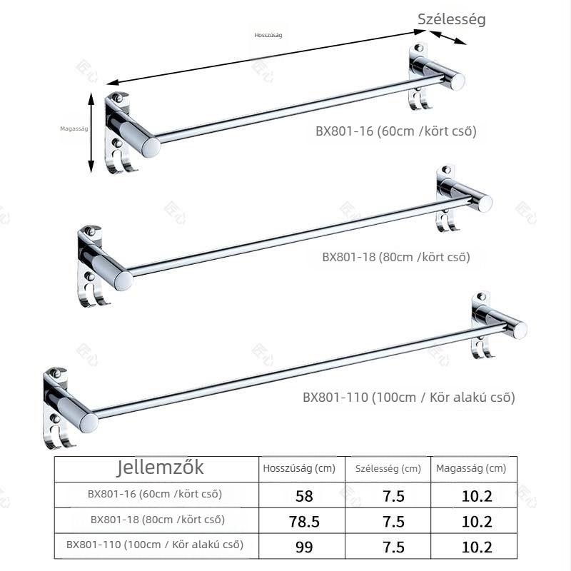 Öt részes rozsdamentes acél fürdőszobai készlet polírozott felülettel - könnyű luxus stílus, márka Craftsmanship, tanúsított