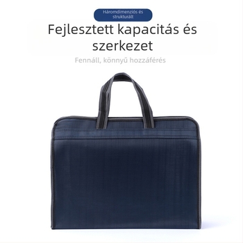Dokumentumtáska – Uniszex, vastagított konferencia- és irodai táska, többszintes dokumentumtáska; Márka: Falaida, Anyag: Oxford vászon, Stílus: Cipzár, Forma: Téglalap