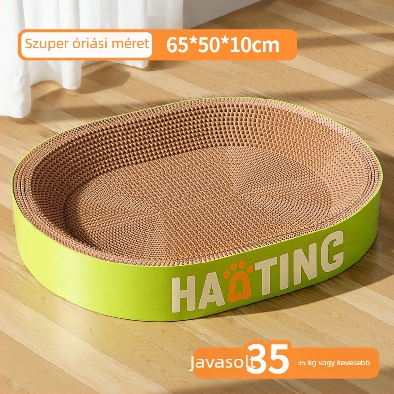 Macska karmolódeszka integrált kör alakú hullámkarton odúval