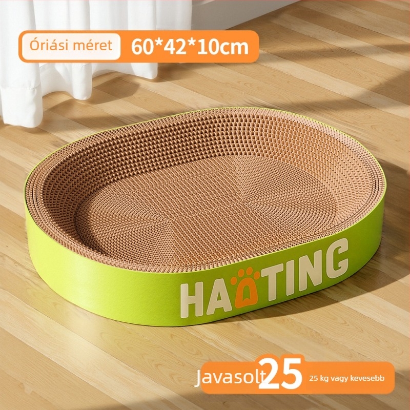 Macska karmolódeszka integrált kör alakú hullámkarton odúval