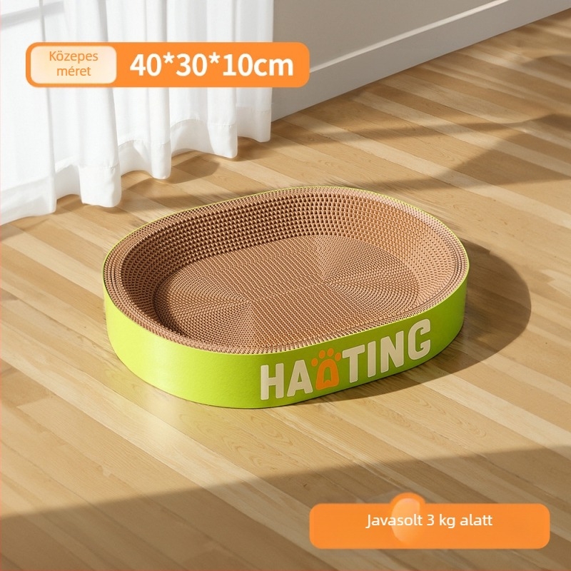 Macska karmolódeszka integrált kör alakú hullámkarton odúval