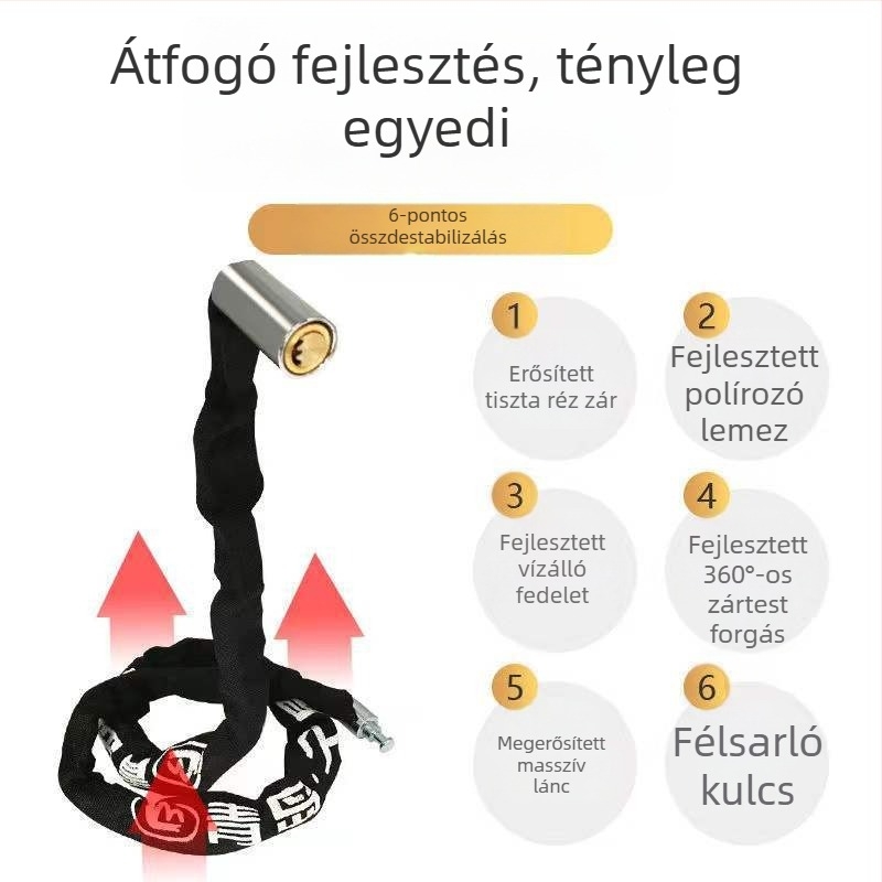 Jiuxing Textile Sleeve Lánczár – Réz, Járműzár, Modern Minimalista Design