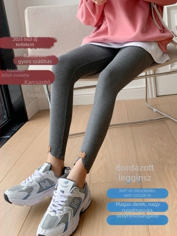 Női fleece-beléssel ellátott leggings őszi-téli ruházathoz, vastag, plusz méret, karcsúsító, meleg
