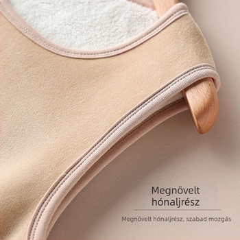 Férfiaknak szóló fleece-béléssel ellátott extra vastag téli melegítő mellény, ujjatlan, antibakteriális, alapréteg