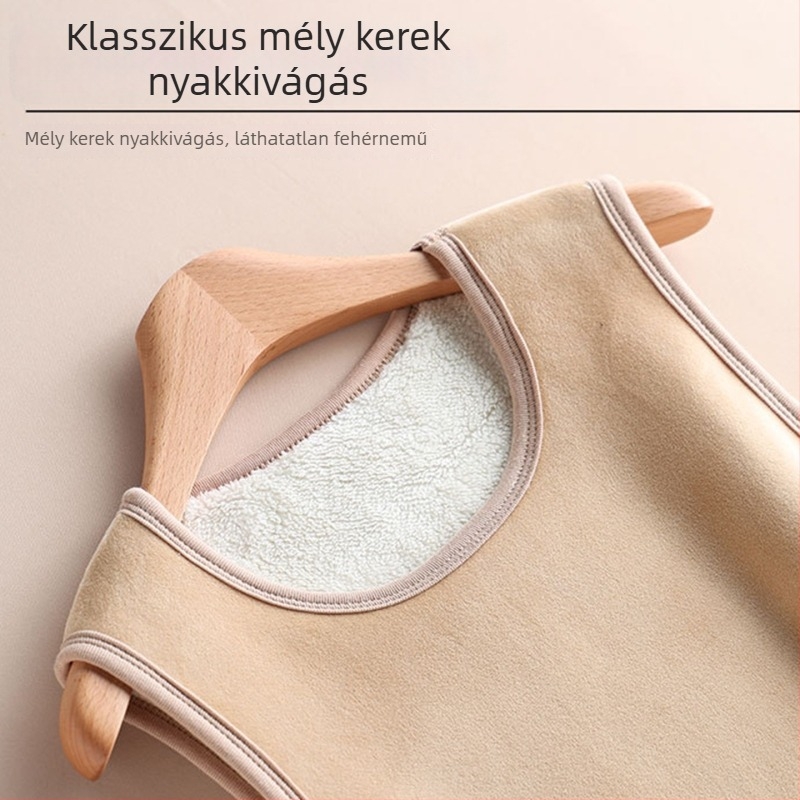 Férfiaknak szóló fleece-béléssel ellátott extra vastag téli melegítő mellény, ujjatlan, antibakteriális, alapréteg