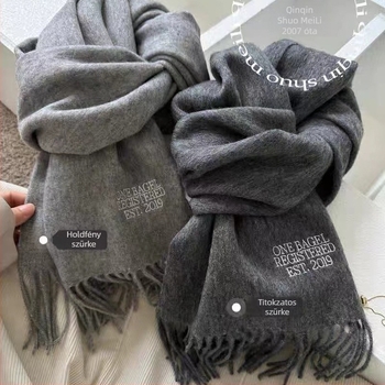 Gyapjú sál, warp knitting technikával készült, 100% gyapjú, melegen tart, tél, közepes hosszú, egyszerű stílus