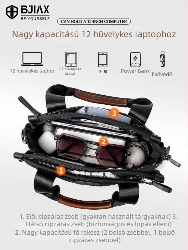 Nylon vízálló üzleti táska – BJIAX/Baogasi, városi egyszerű stílus