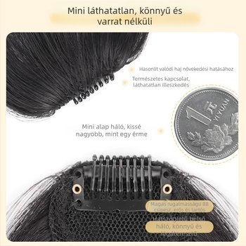 Francia stílusú frufru paróka – természetes haj, könnyű, varrat nélküli, kézzel készített, modell W-L79