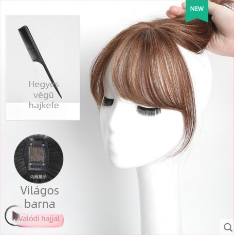 Francia stílusú frufru paróka – természetes haj, könnyű, varrat nélküli, kézzel készített, modell W-L79