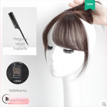 Francia stílusú frufru paróka – természetes haj, könnyű, varrat nélküli, kézzel készített, modell W-L79