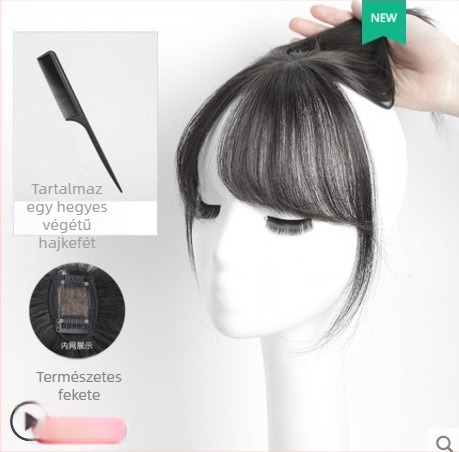 Francia stílusú frufru paróka – természetes haj, könnyű, varrat nélküli, kézzel készített, modell W-L79