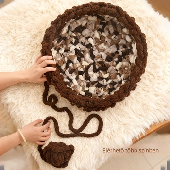 Gyapjúból készült kör alakú félzárt kisállat-nyugvó, beltéri használatra, légáteresztő macskaágy, egész évre, macskáknak és kutyáknak