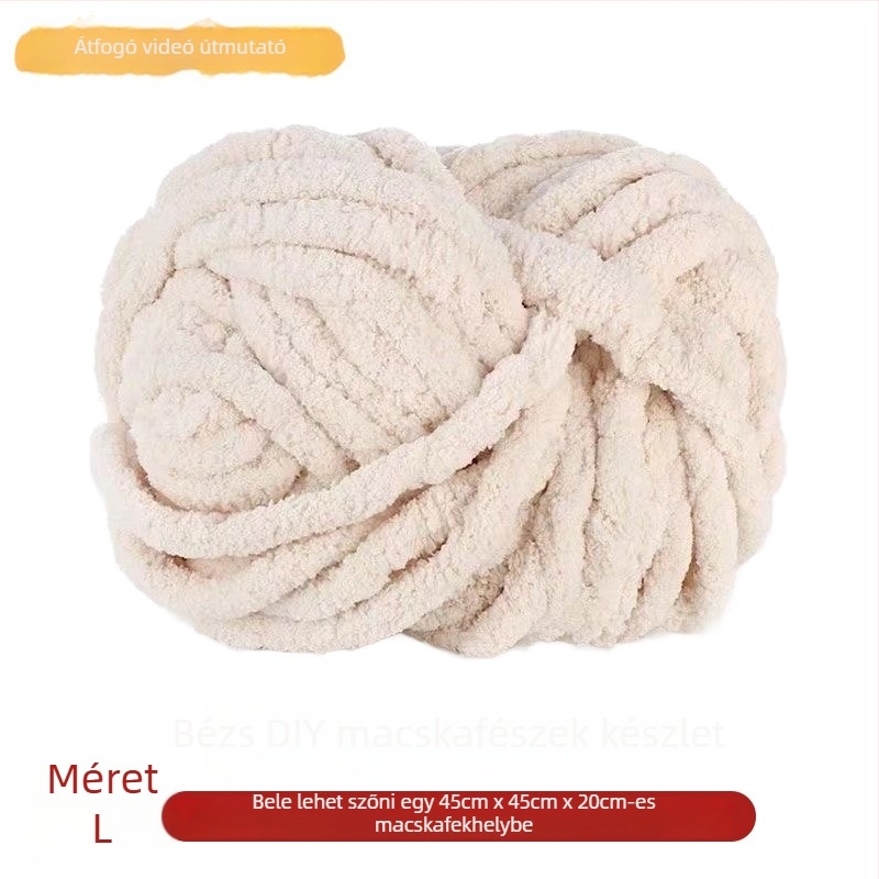 Gyapjúból készült kör alakú félzárt kisállat-nyugvó, beltéri használatra, légáteresztő macskaágy, egész évre, macskáknak és kutyáknak