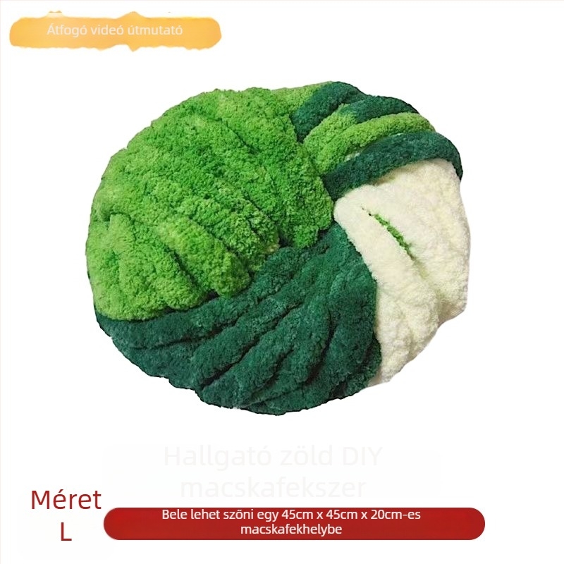 Gyapjúból készült kör alakú félzárt kisállat-nyugvó, beltéri használatra, légáteresztő macskaágy, egész évre, macskáknak és kutyáknak