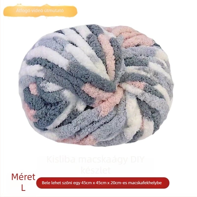 Gyapjúból készült kör alakú félzárt kisállat-nyugvó, beltéri használatra, légáteresztő macskaágy, egész évre, macskáknak és kutyáknak