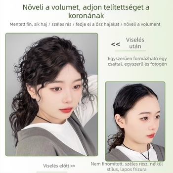 Teljesen kézzel készített paróka valódi emberi hajból, 8x11-es cap, nőknek; volumos hatás, természetes megjelenés, nyom nélküli; festhető és permálható