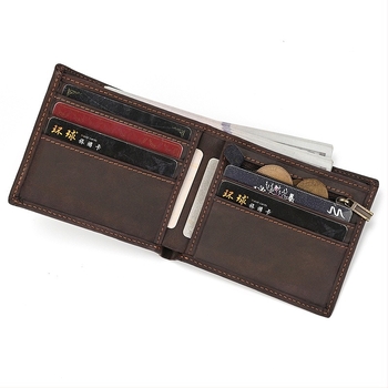 Férfi bőrtárca – vízszintes, kétoldalas kivitel, valódi bőr, modell 6092, poliészter bélés, városi minimalizmus, mindennapi használatra