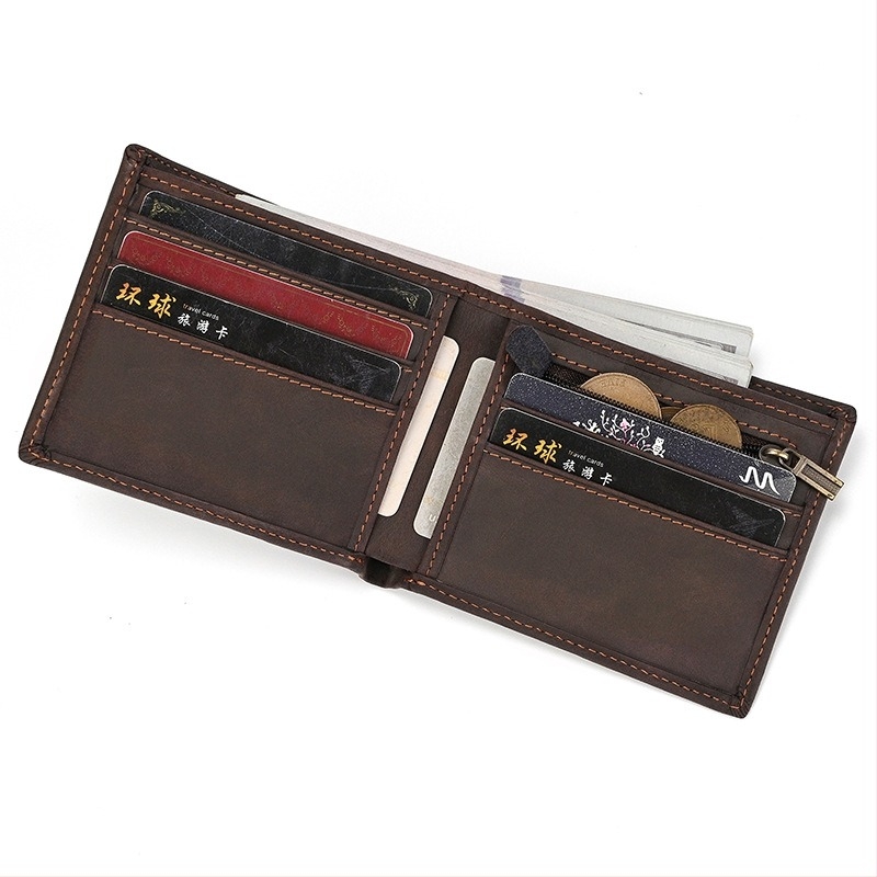 Férfi bőrtárca – vízszintes, kétoldalas kivitel, valódi bőr, modell 6092, poliészter bélés, városi minimalizmus, mindennapi használatra