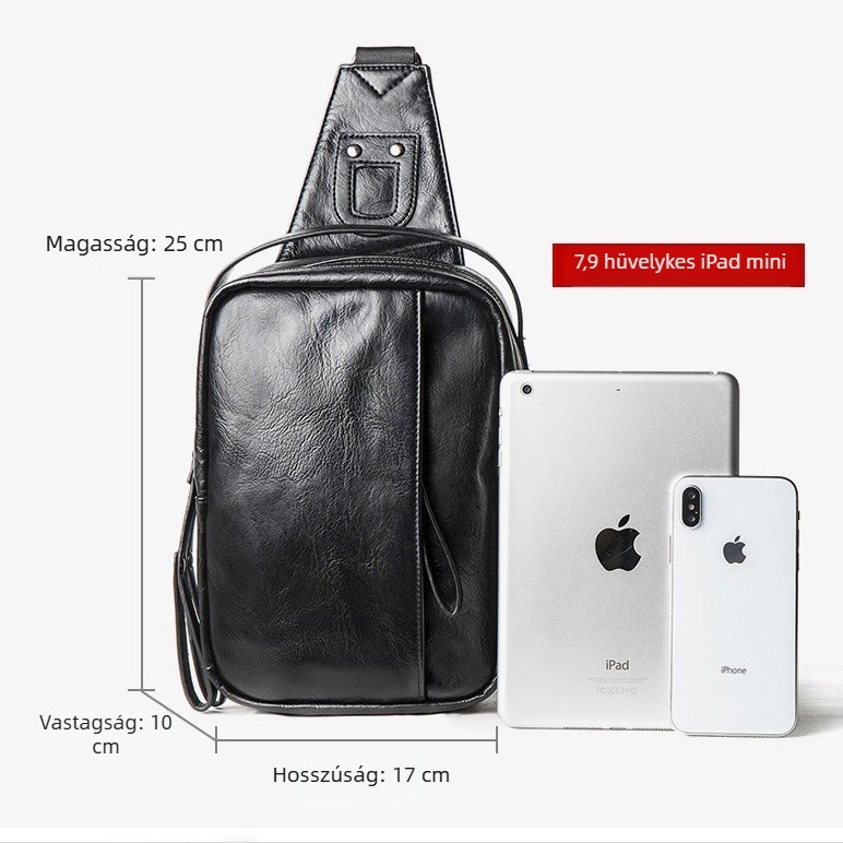 Férfi crossbody táska - PU, vízálló, ultra könnyű, lopásellenes, megkönnyíti a terhet, városi stílus