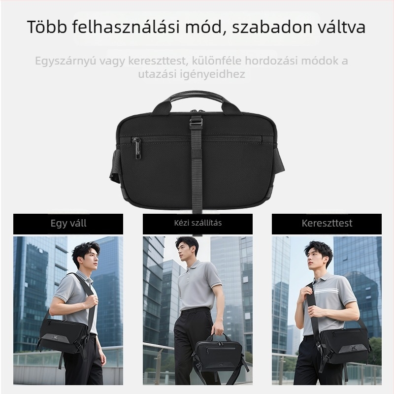 Férfi crossbody táska - utcai stílus, Oxford anyag, vízálló, nagy kapacitás, mindennapi használat