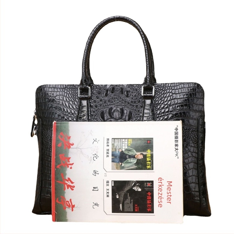 Férfi üzleti kézitáska szilikon krokodil mintával, modell 6315-5, kopásálló