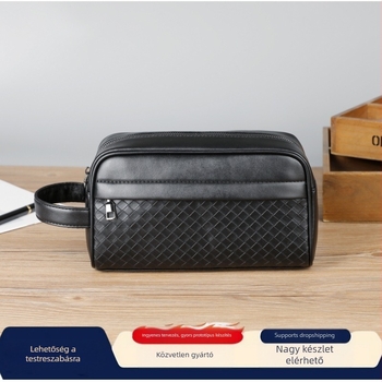 Utazó férfi clutch táska több zsebbel, PU anyag, vízálló, ultrakönnyű, nylon bélés