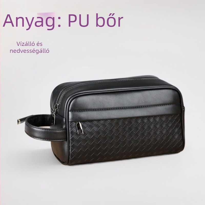 Utazó férfi clutch táska több zsebbel, PU anyag, vízálló, ultrakönnyű, nylon bélés