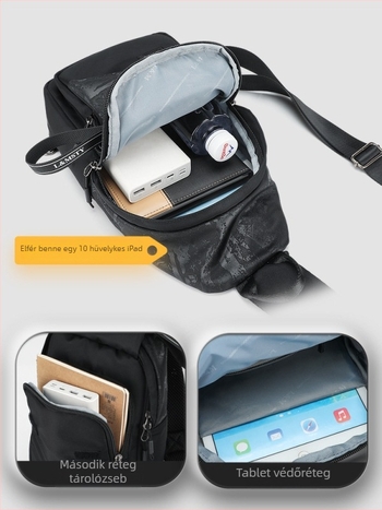 Új férfi crossbody táska vízálló anyagból, sok zseb, nagy kapacitás, divatos és kiváló minőségű