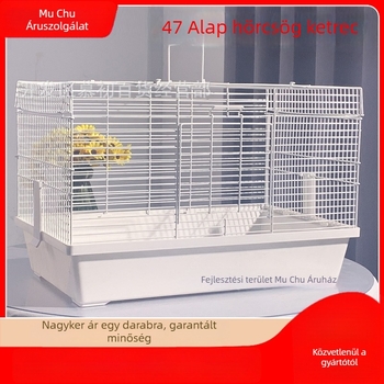 Hamsterketrec, téglalap alakú, vasból készült, beltéri használatra, könnyen tisztítható, szellőző
