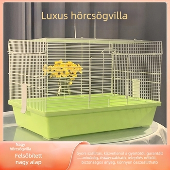 Hamsterketrec, téglalap alakú, vasból készült, beltéri használatra, könnyen tisztítható, szellőző