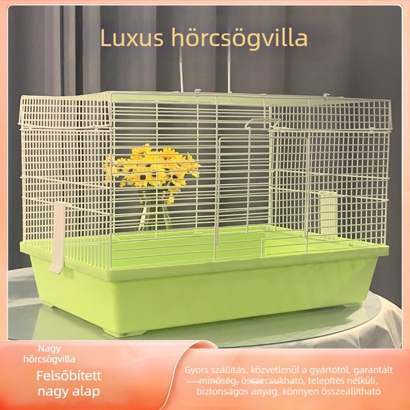 Hamsterketrec, téglalap alakú, vasból készült, beltéri használatra, könnyen tisztítható, szellőző