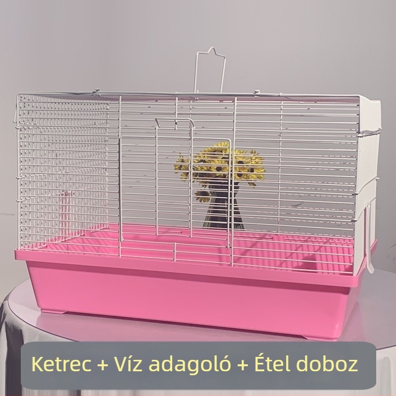 Hamsterketrec, téglalap alakú, vasból készült, beltéri használatra, könnyen tisztítható, szellőző