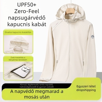 Kültéri windbreaker - uniszex, nylon anyagú, kapucnis, UPF50+, Stílus 2619
