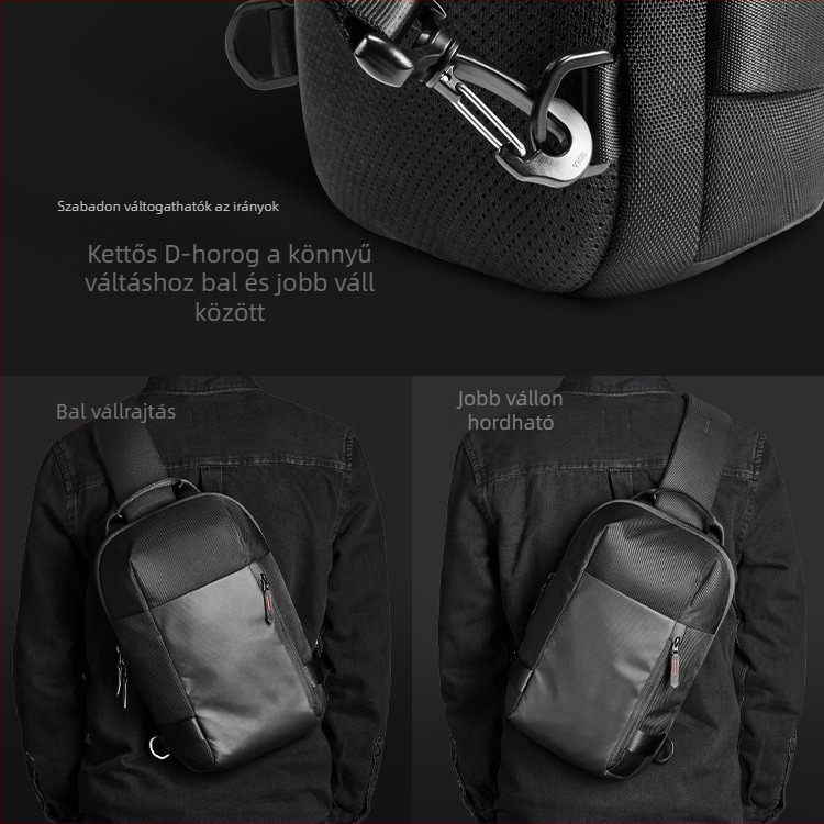 Férfi crossbody táska - városi minimalist stílus, vízálló, 11 hüvelykes laptop/tablettával kompatibilis, nagy kapacitás