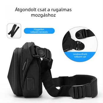 Van Ryan 5131 Férfi mellkas táska, Oxford anyag, cipzáros nyitás, vízszintes négyzet alakú sziluett, belső zsebek (laptop zseb, telefontartó zseb)