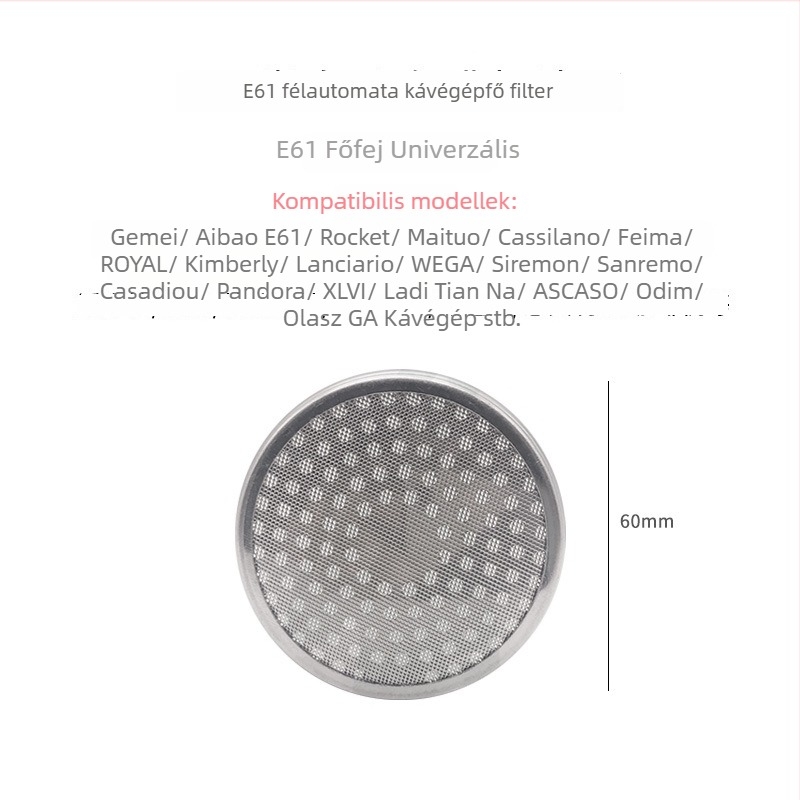 Espresso gép: főzőfej vízelosztó képernyő, szűrő; 304 rozsdamentes acél, modern minimalist design, egyszerű stílus
