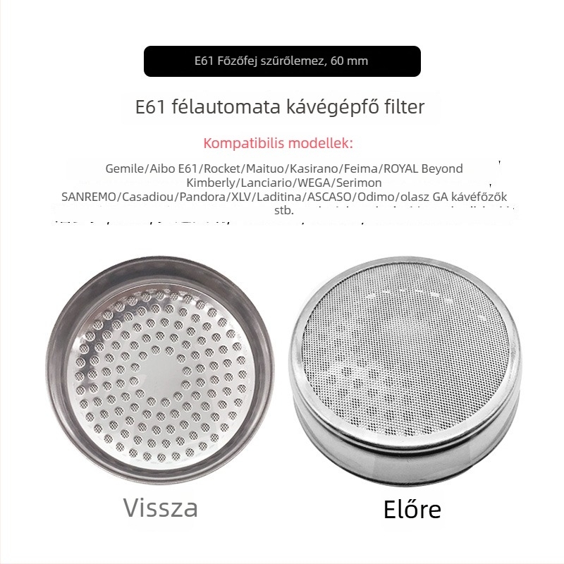 Espresso gép: főzőfej vízelosztó képernyő, szűrő; 304 rozsdamentes acél, modern minimalist design, egyszerű stílus