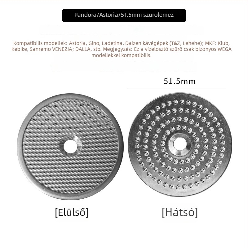 Espresso gép: főzőfej vízelosztó képernyő, szűrő; 304 rozsdamentes acél, modern minimalist design, egyszerű stílus