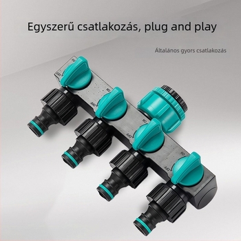 Négyutas víz elosztó szeleppel és gyorscsatlakozóval, bemenet 1, kimenet 4, mezőgazdasági öntözéshez
