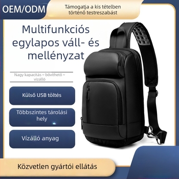 Férfi mellkas táska crossbody — vízálló PVC, Sheen márka, üzleti út stílus