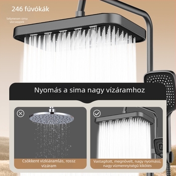 Felső permetezésű zuhanyfej, eső funkció, ABS, modell H31, csavaros csatlakozás