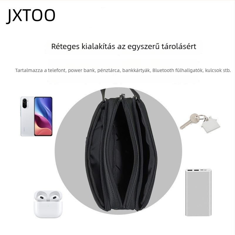 Férfi PU clutch anti-lopás védelemmel, vízálló és kopásálló, belső nylon bélés