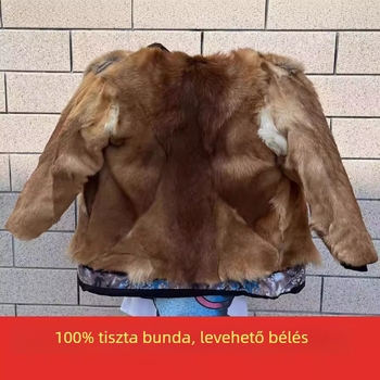 Gyapjú kabát pamut töltettel, kapucnival, cipzárral, levehető bélés, vastag szigetelés