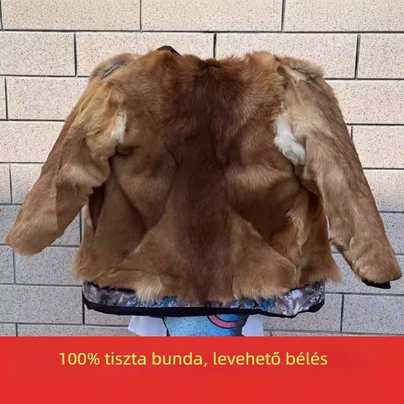 Gyapjú kabát pamut töltettel, kapucnival, cipzárral, levehető bélés, vastag szigetelés