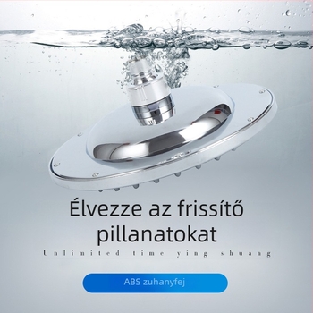 Zuhanyfej ABS műanyagból, krómozott felülettel, felső permetezés, kerek kialakítás, modell SW-3021/3008-6/3008-8