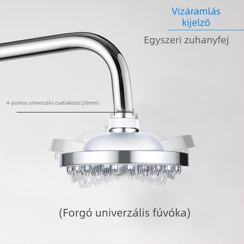 Zuhanyfej ABS műanyagból, krómozott felülettel, felső permetezés, kerek kialakítás, modell SW-3021/3008-6/3008-8