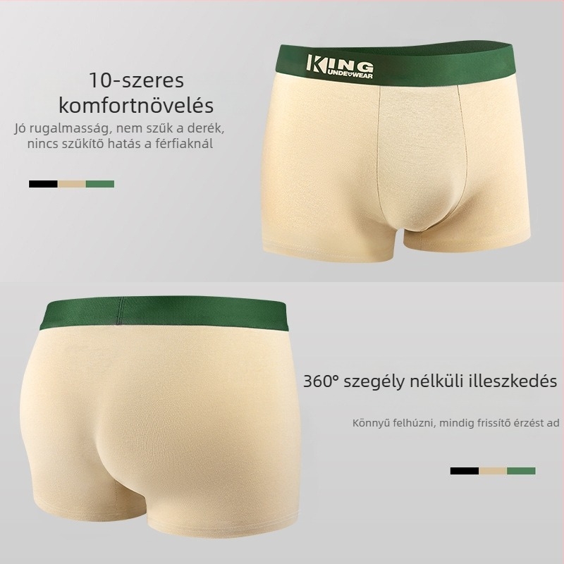 Férfi pamut boxer brief – lélegző, antibakteriális, középmagas derekú, ágyéktáji bélés viszkózzal