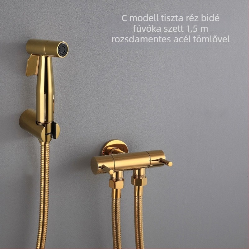 Réz bidet spraycsap, falra szerelhető, modell x35, krómozott bevonat, spray és buborék