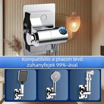 Állítható zuhanytartó, fúrás nélküli falra szerelhető, 360°-os forgó fej tartó