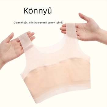 Lányok edzőmelltartója 9–13 éveseknek, nylon anyagból, spandex bélés, teljes kosár, ultra vékony formázott kosár, fix dupla vállpántok, légáteresztő és kényelmes.